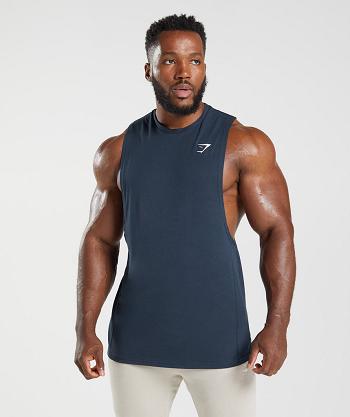 Pánské Tílko Gymshark React Drop Arm Tmavě Blankyt | CZ 2329RVD
